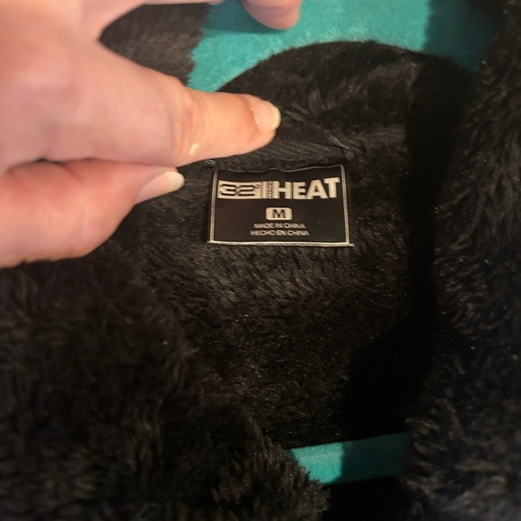 32 Degrees Heat full zip up Black Plush Jacket Size M - Picture 6 of 10